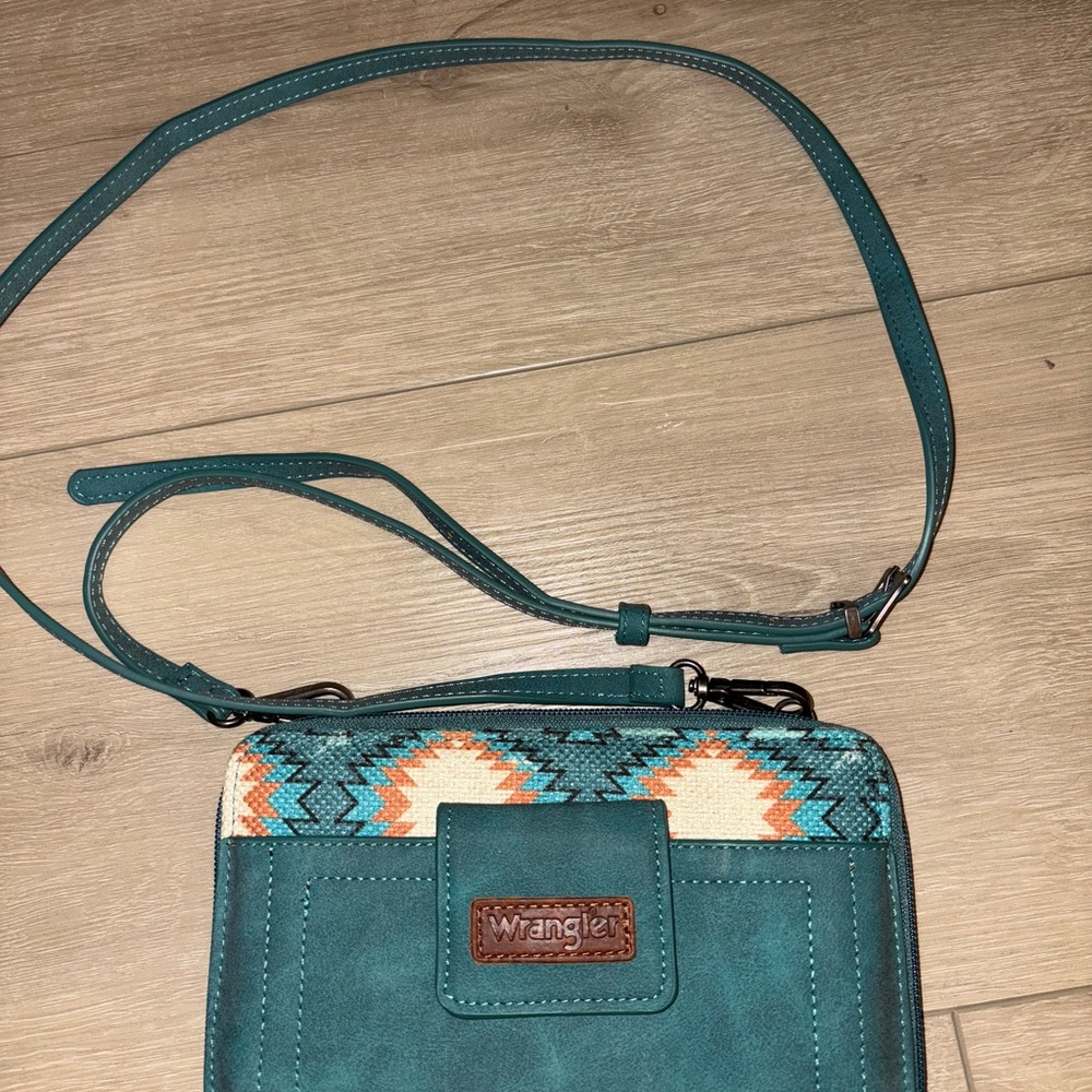Wrangler Turquoise and Patterned Crossbody Bag